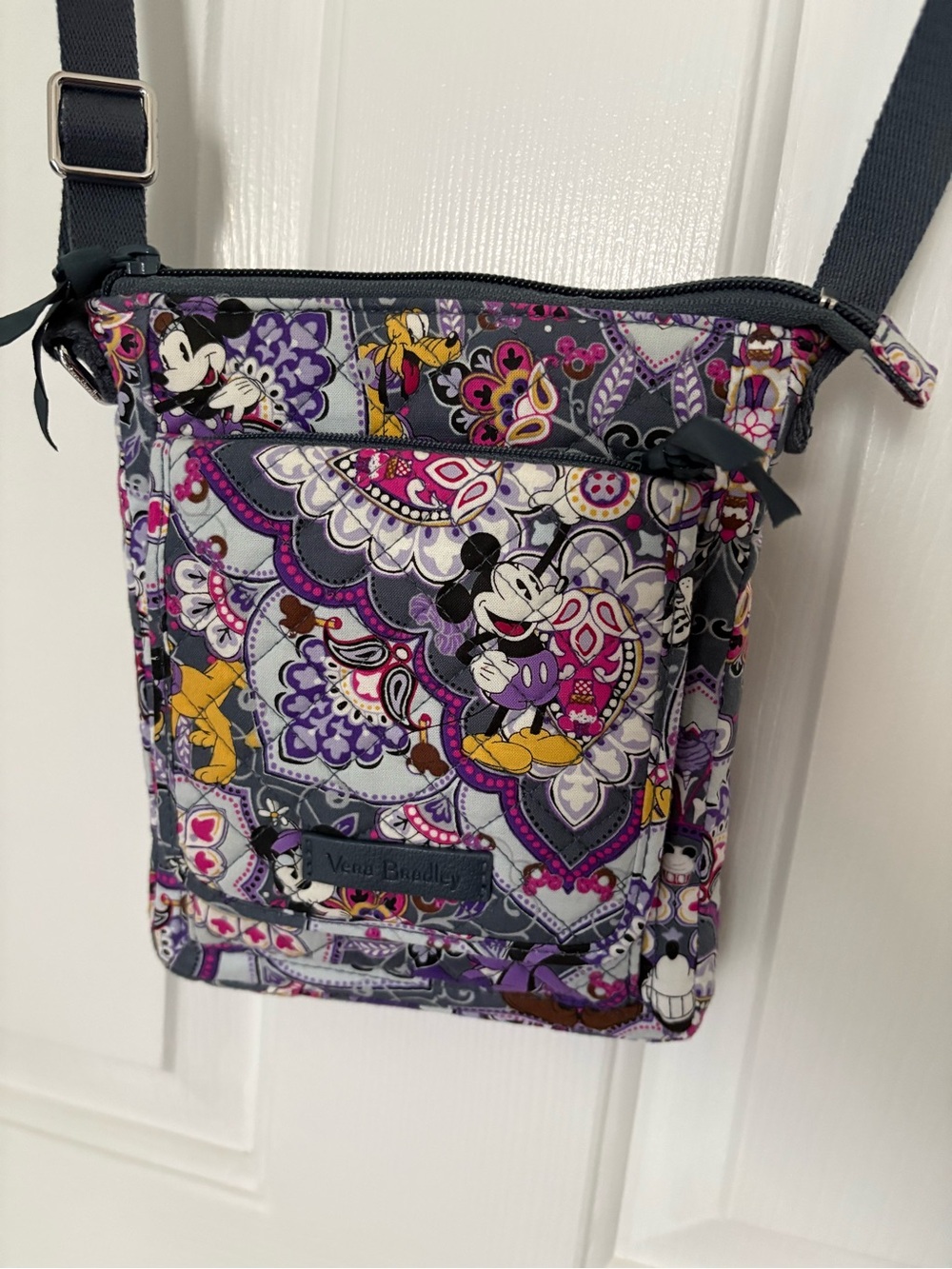 Vera Bradley Purple and Yellow Mickey Mouse Crossbody Bag